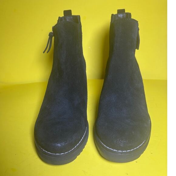 Sofft Women's Black Suede Leather Ankle Wedge Boots Size 6.5 M - Picture 4 of 8